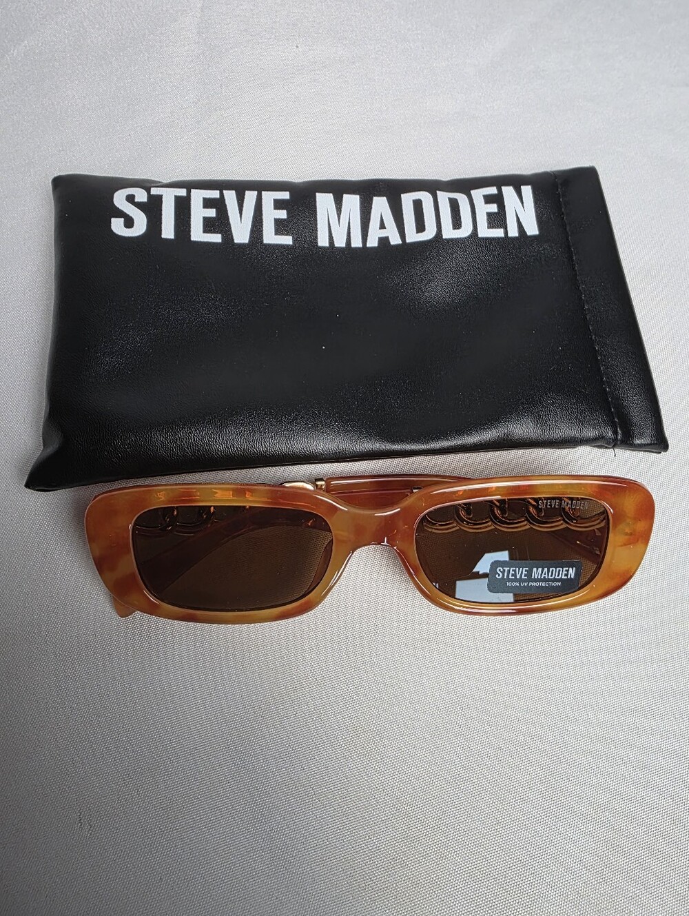Steve Madden New Felicia Sunglasses W/ Case Gold Tone Tortoise